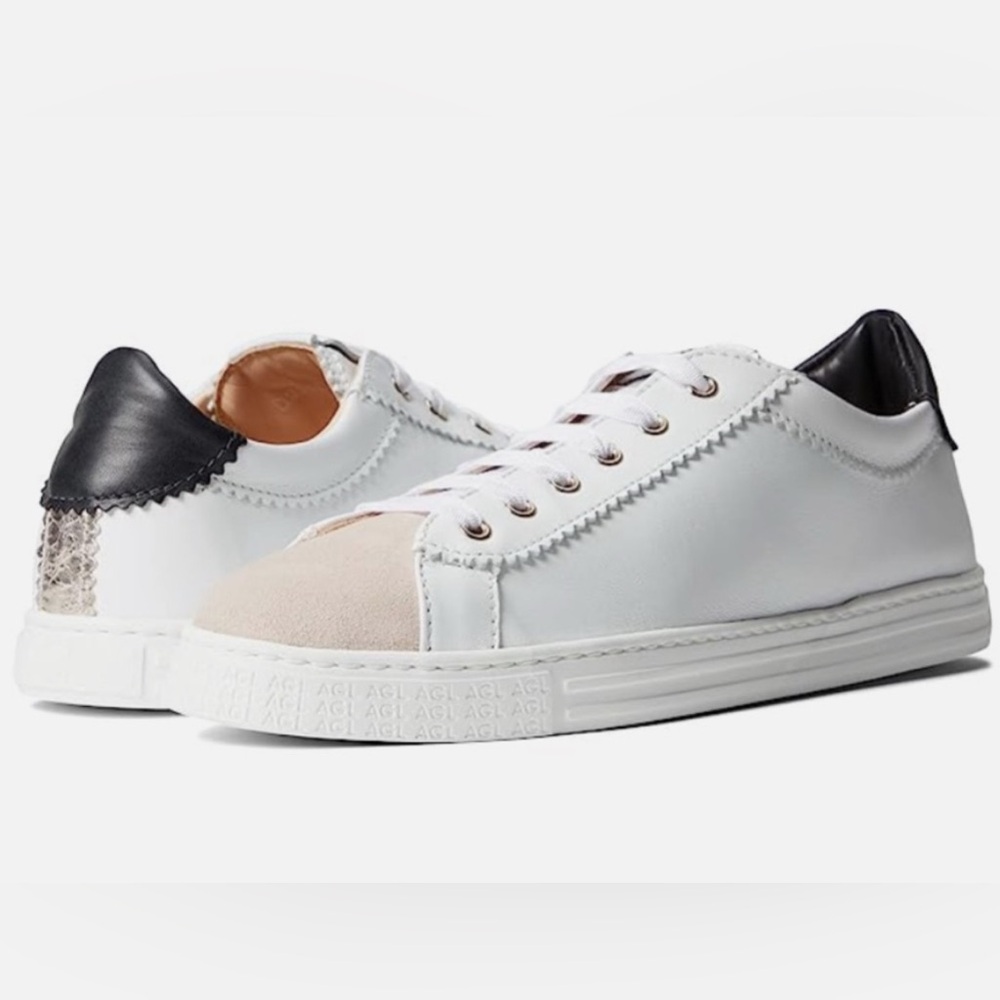 New AGL sneaker Sade size 41.5 white with pink black - Picture 2 of 12